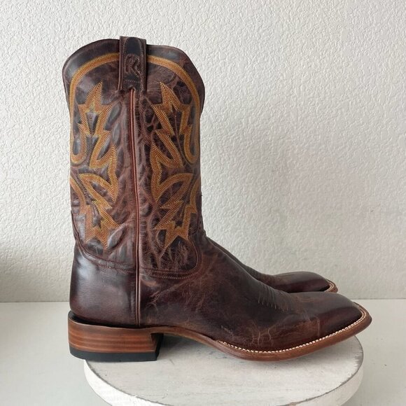 NEW Rod Patrick Mens Cowboy Boots 14.5A Perro Loco Brown Western Square Toe - Picture 2 of 13